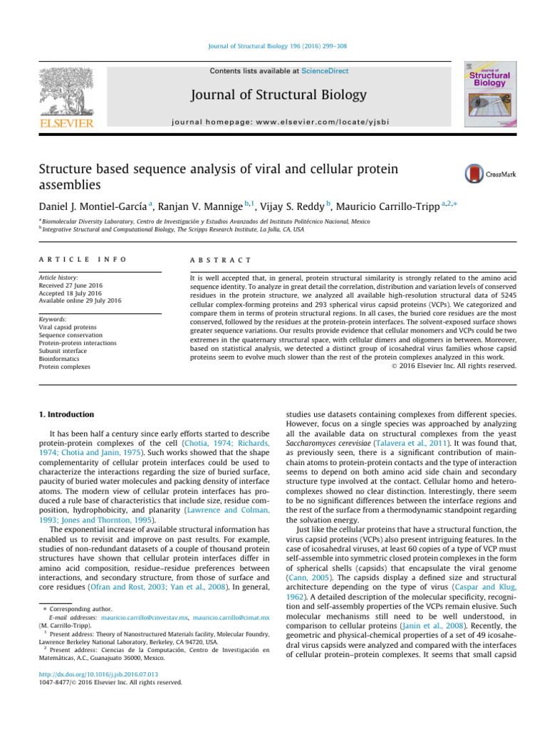 Montiel-Garcia 2016 Structure Based Sequence Analysis of Viral and ...