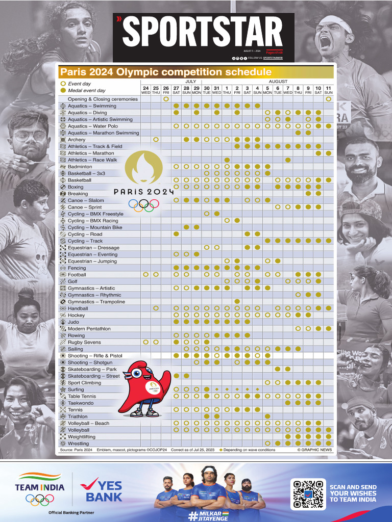 Sportstar Paris 2024 Schedule PDF