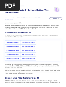 ICSE Best Books 2025 Class 1 - 10 (New) - All Subjects PDF