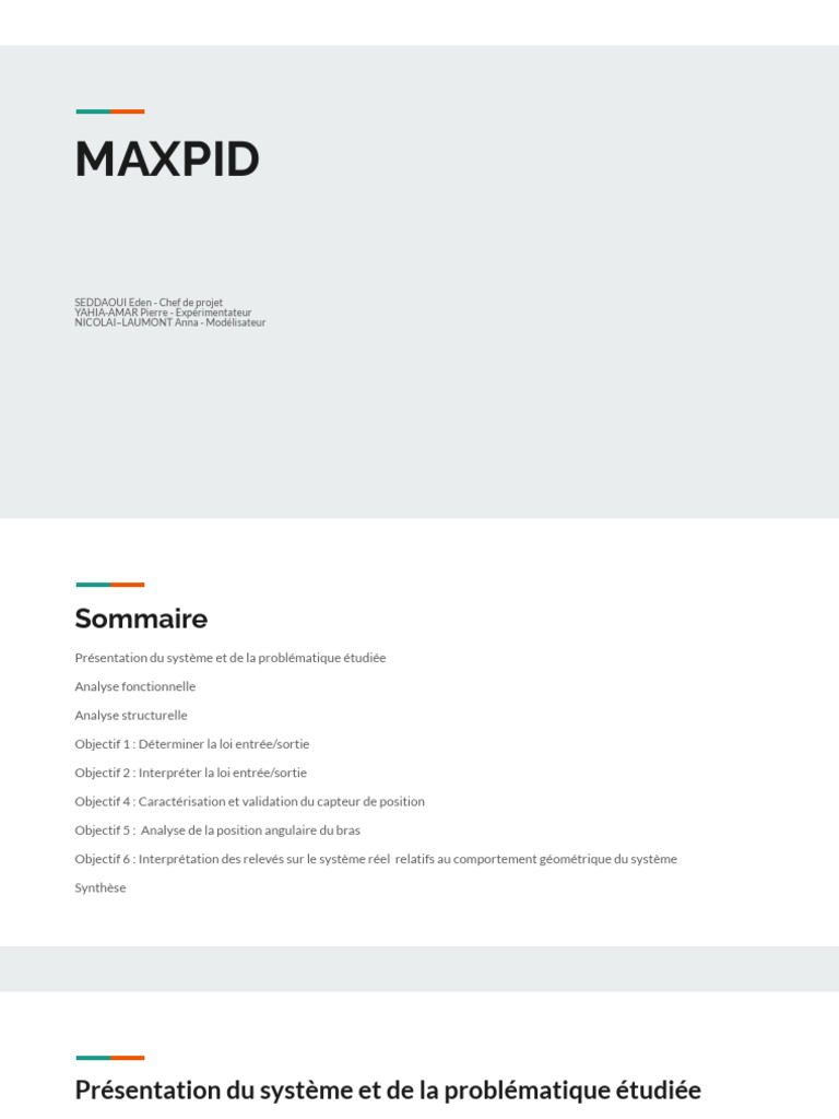 Système MAXPID : Analyse et Validation | PDF | Capteur | Angle