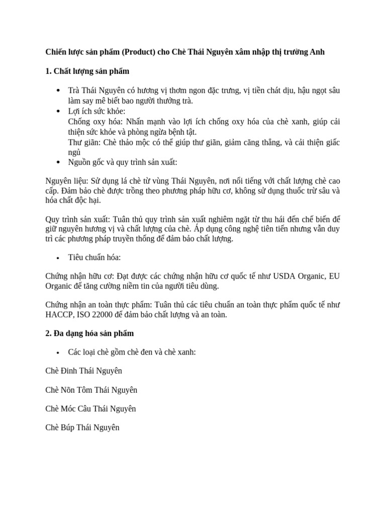 Product Chè | PDF