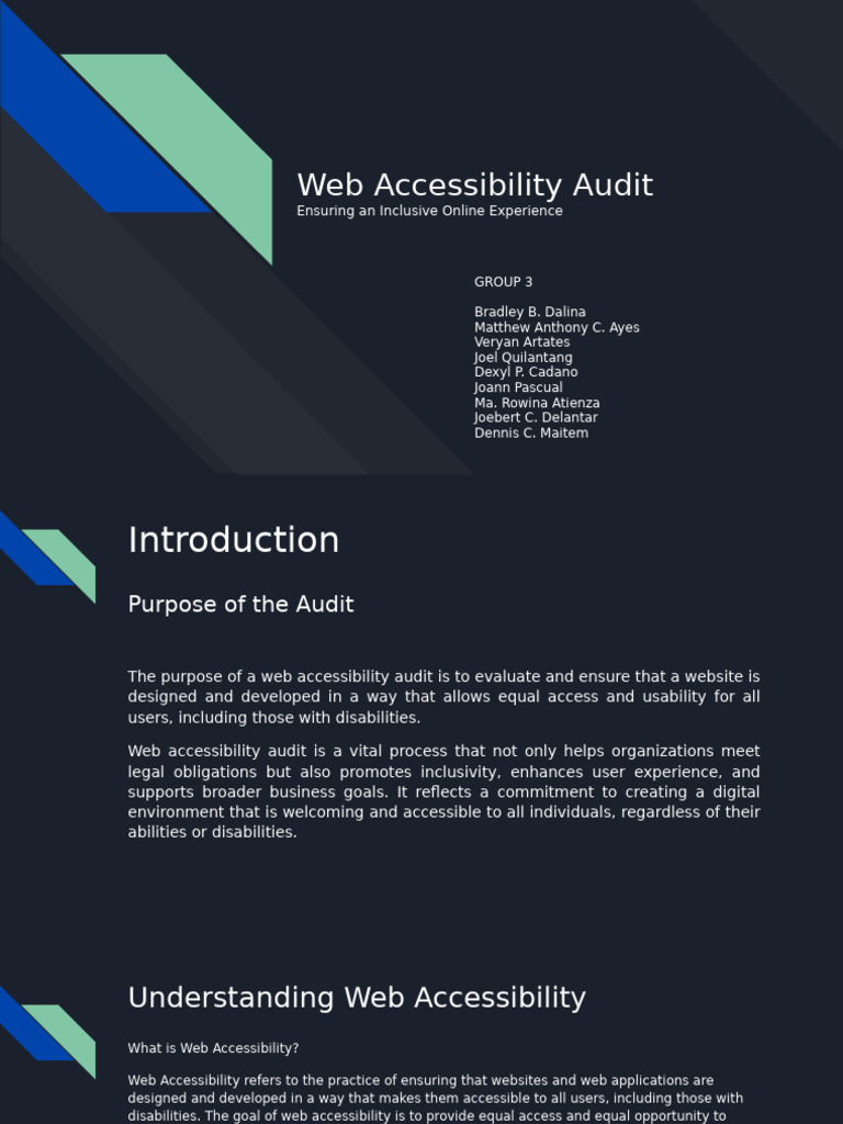 Web Accessibility Audit Pdf Usability Accessibility