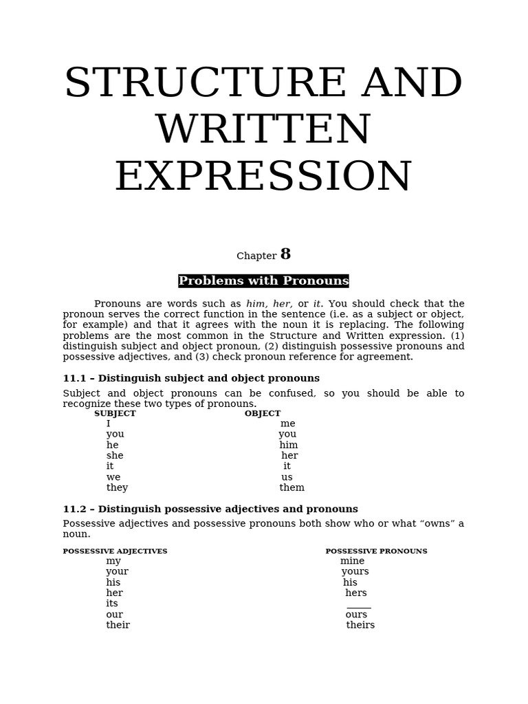 Common Pronoun Errors Explained | PDF