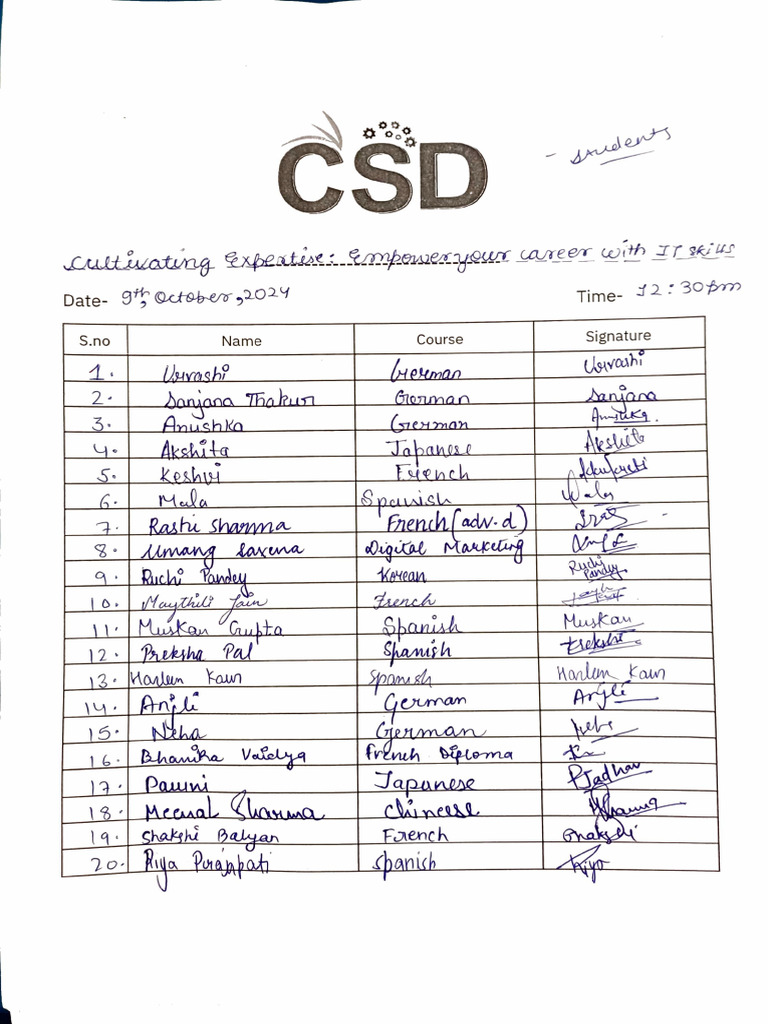CSD Career Development with IT Skills | PDF