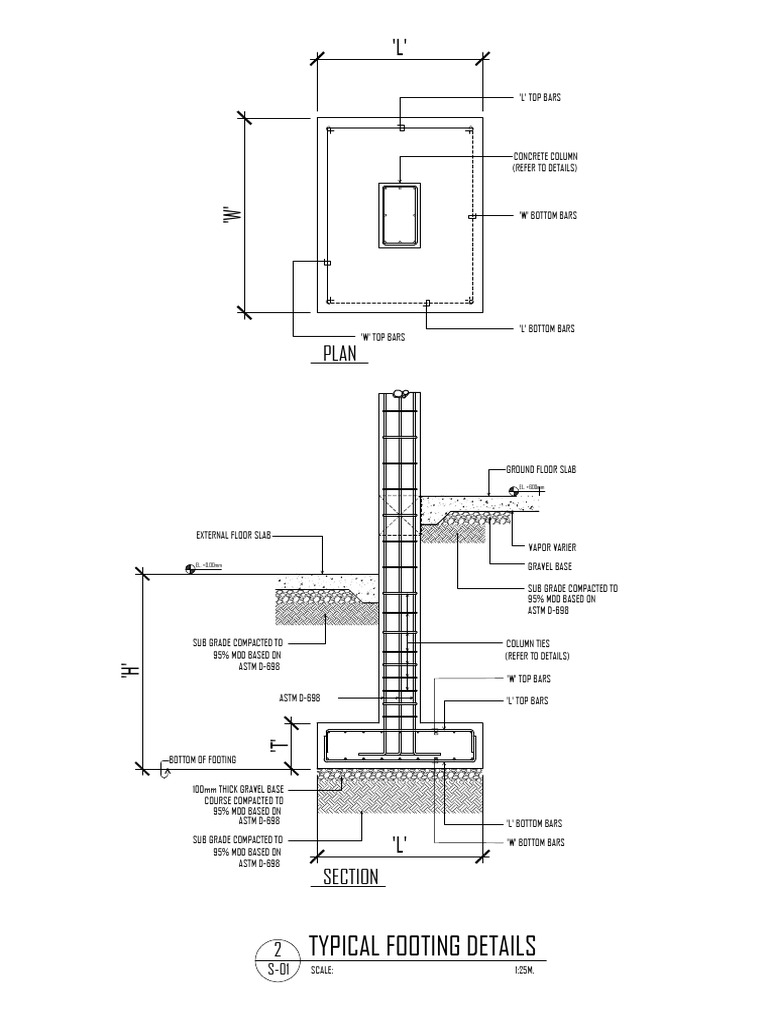Structural Footing and Slab Details | PDF