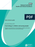 Food Allergies in Children and Young People