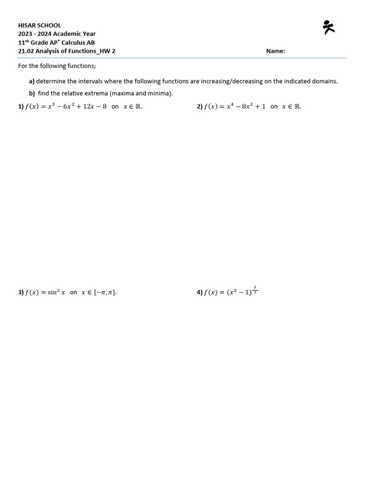 21.02 - Interpreting The First Derivative HW 2 | PDF | Teaching Methods ...