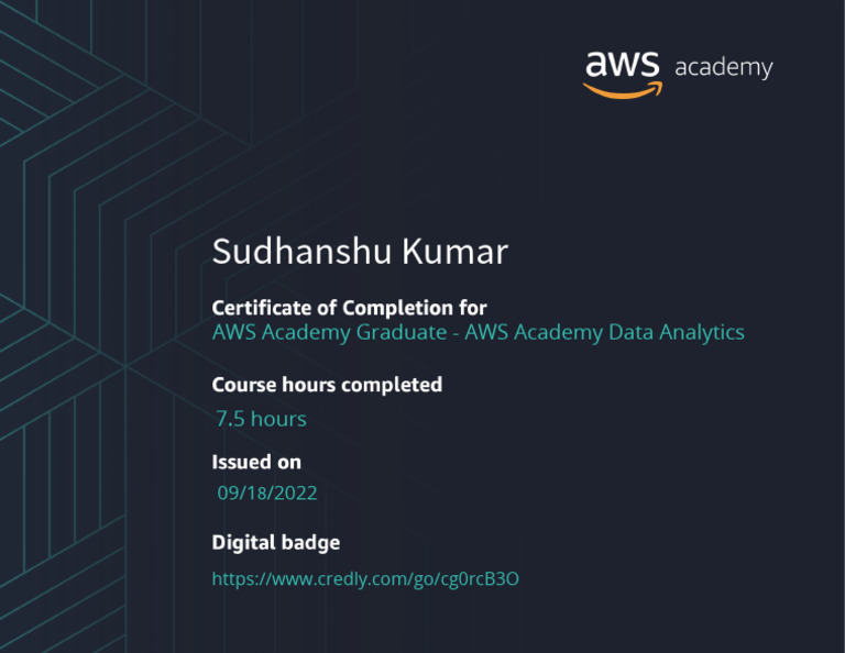 AWS Academy Data Analytics Graduate | PDF