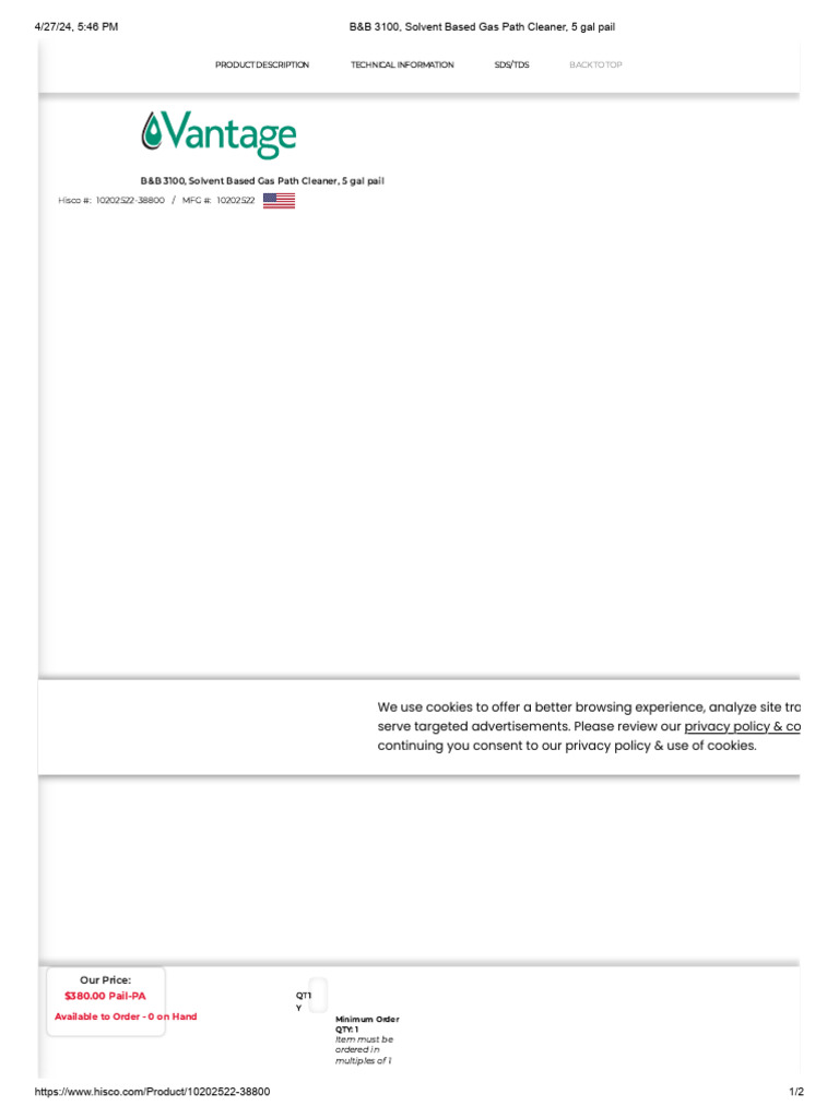 B&B 3100 Gas Path Cleaner Overview | PDF
