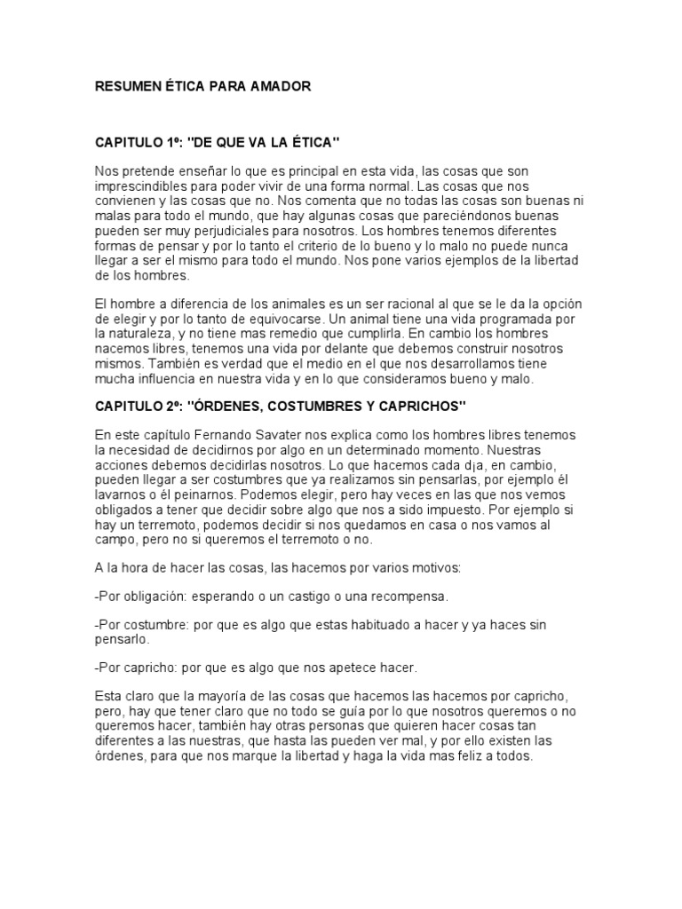 RESUMEN ÉTICA PARA AMADOR