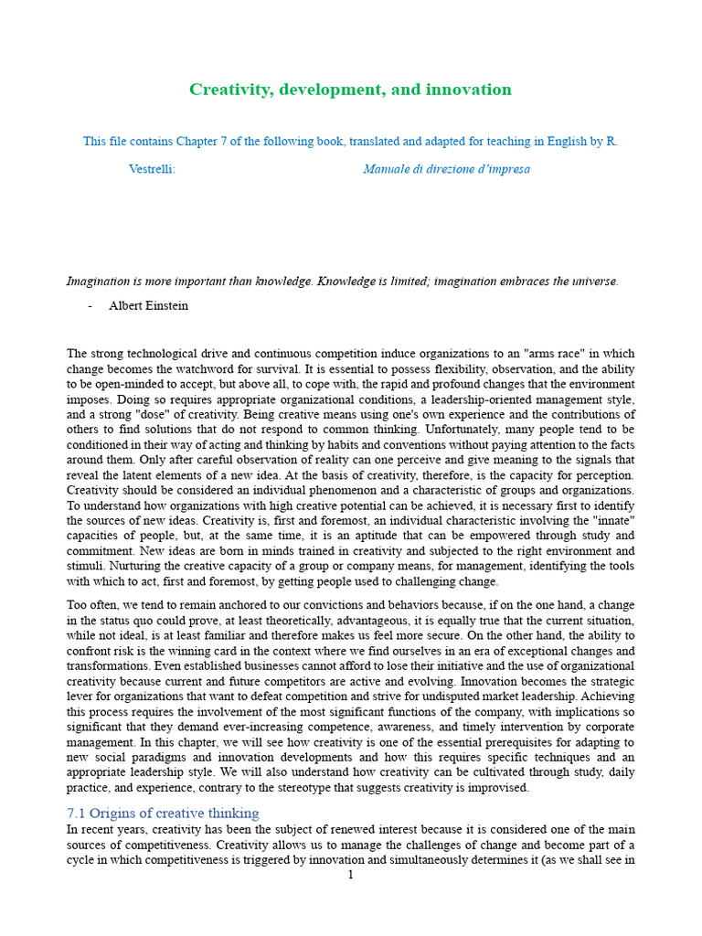 Enhancing Organizational Creativity | PDF | Creativity | Innovation