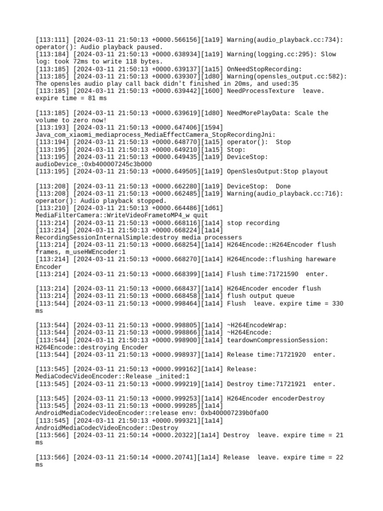 Media Playback and Recording Logs | PDF | Shader | Film And Video ...