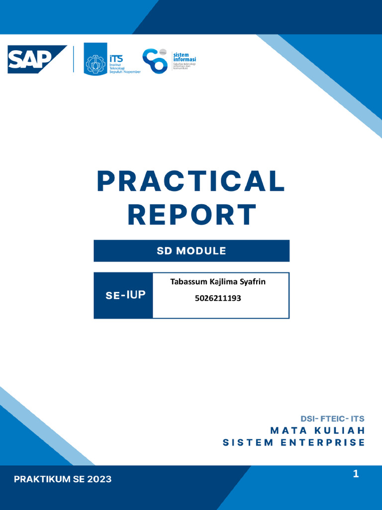SAP Practicum Report Projects On SD-MM-PP Modules - Tabassum Kajlima ...