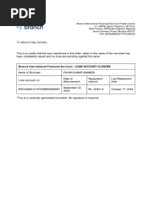 Branch International Financial Services - LOAN ACCOUNT CLOSURE