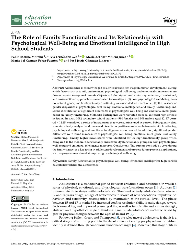 The Role of Family Functionality and Its Relations | PDF | Adolescence ...