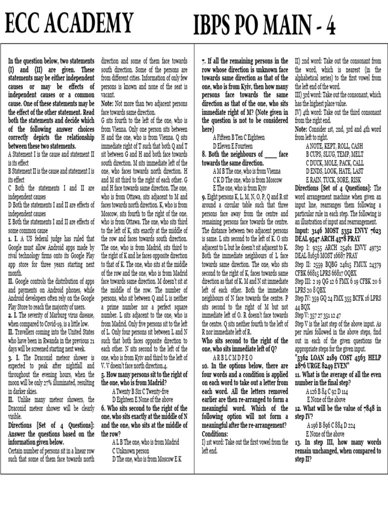 Ibps Po Main - 4 | PDF
