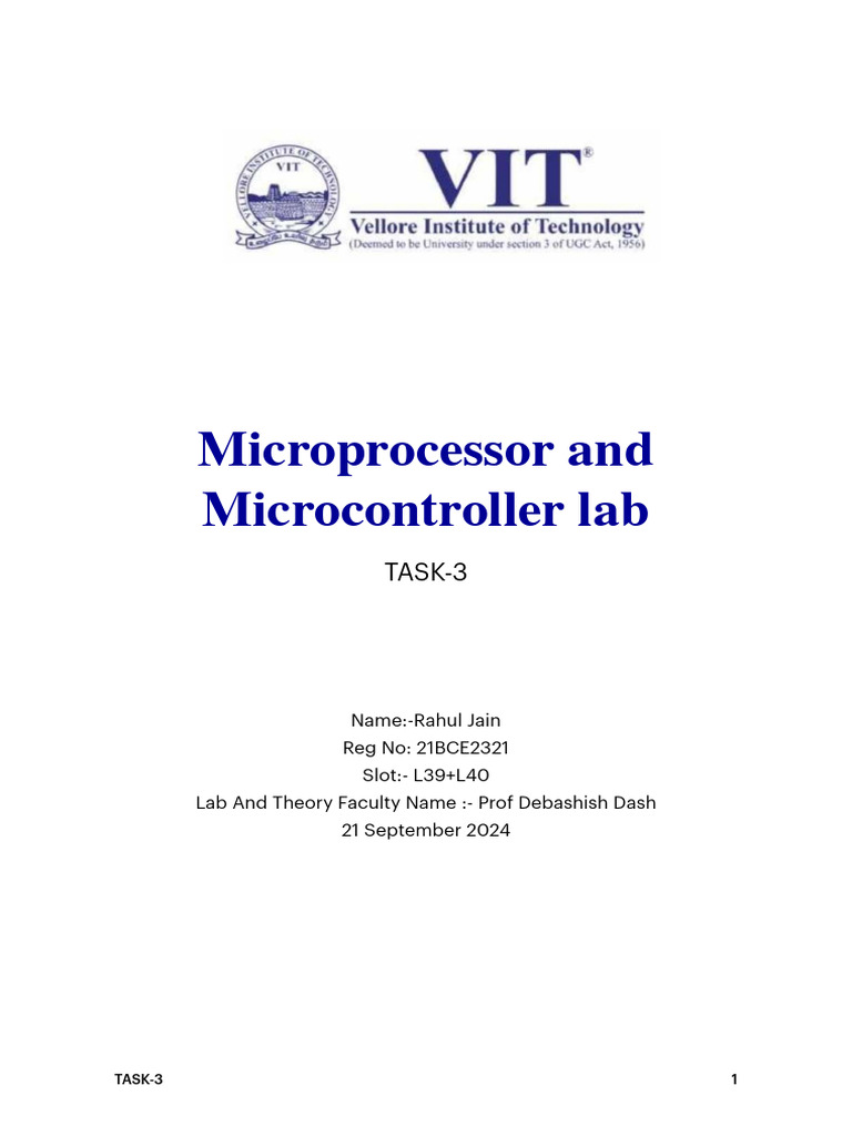 Microprocessor & Microcontroller Lab Tasks | PDF | Teaching Methods ...