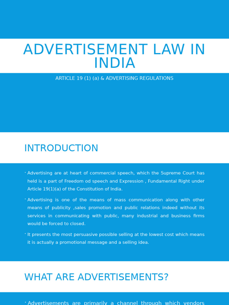 Advertisement Law in India | PDF | Justice | Crime & Violence