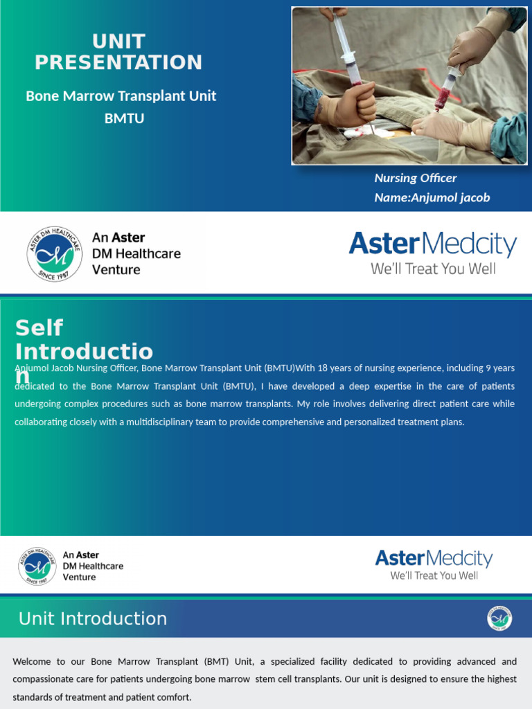 BMTU Overview and Nursing Protocols | PDF | Hematopoietic Stem Cell ...