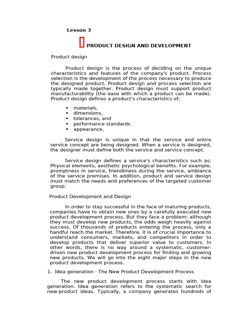Product Design and Development Process | PDF | Marketing | New Product ...