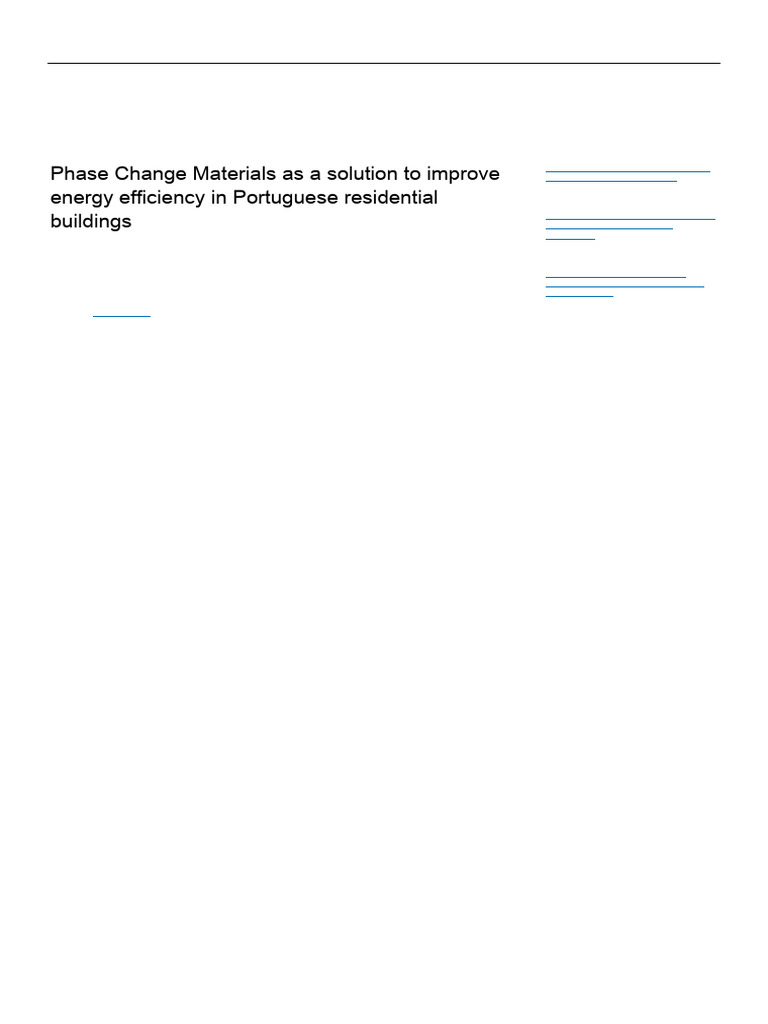 Phase Change Materials As A Solution To Improve en | PDF | Efficient ...