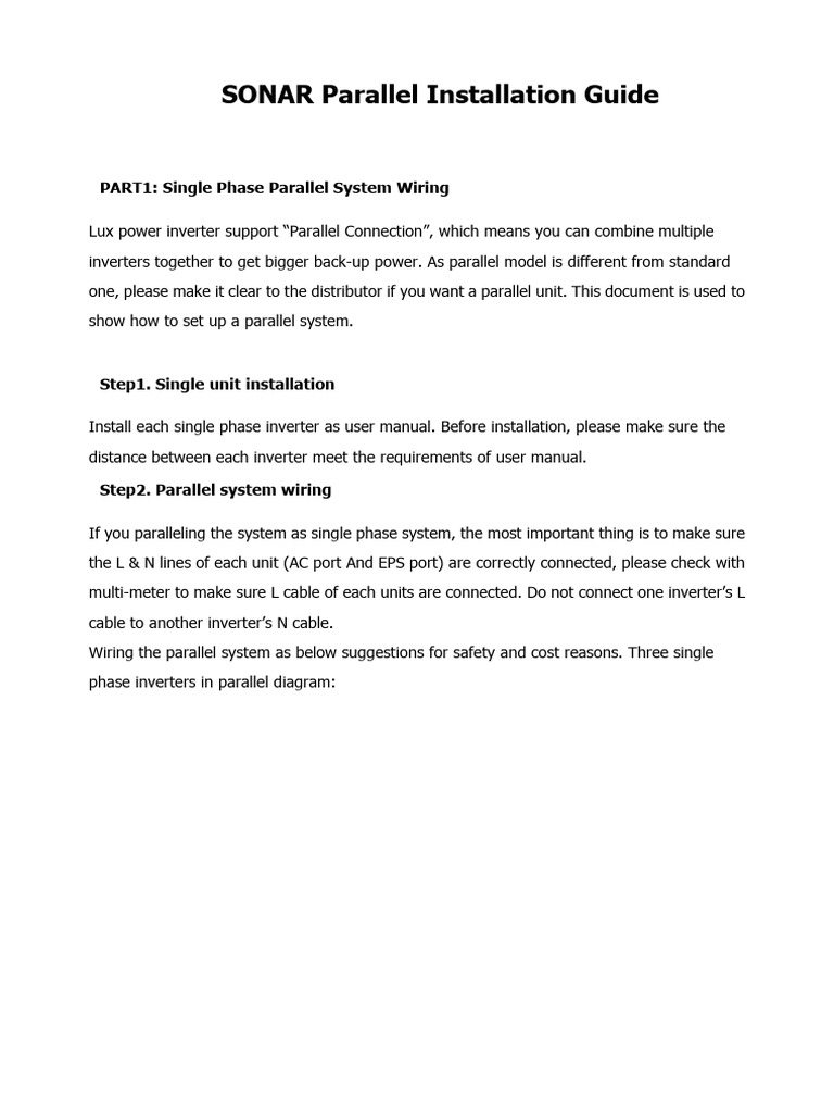Eco Hybrid Parallel Installation Guidance | PDF | Power Inverter ...