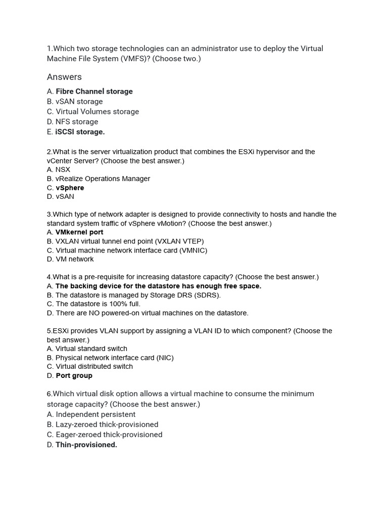 Virtualization Quiz Questions & Answers | PDF | Virtual Machine ...