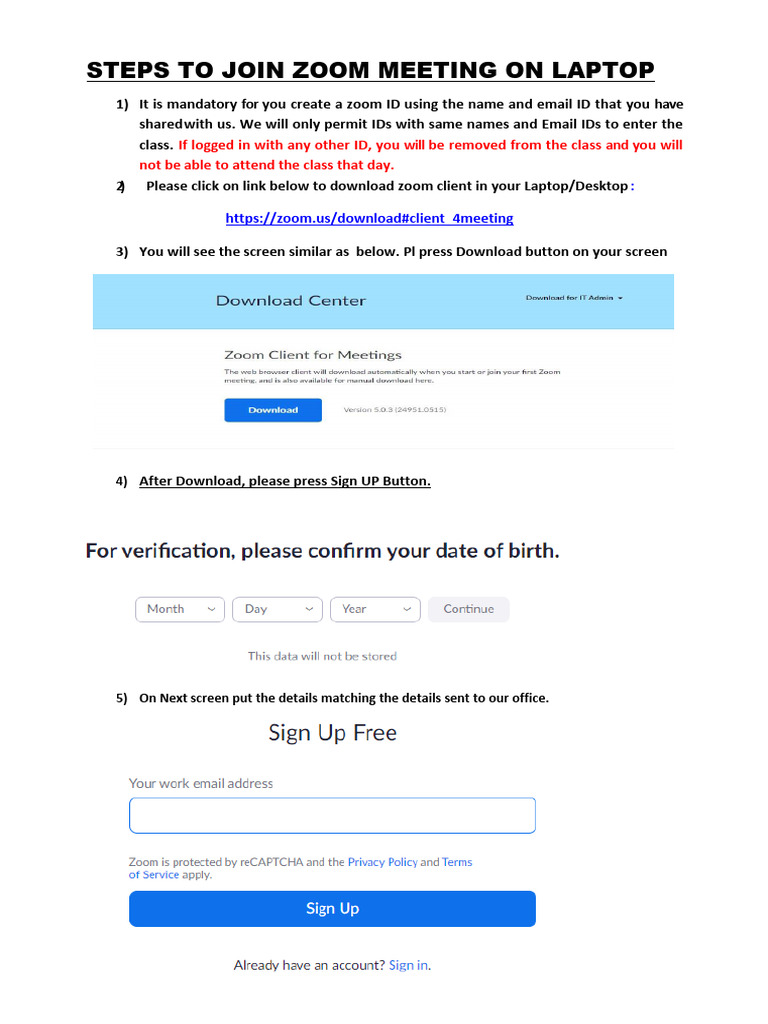 Join Zoom Class on Laptop: Step-by-Step | PDF | Computers