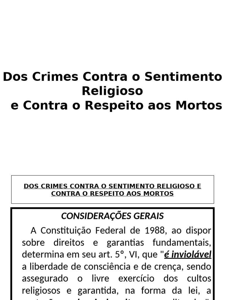 Aula 01 - Ieso - Crimes Contra o Sentimento Religioso | PDF | Crimes ...