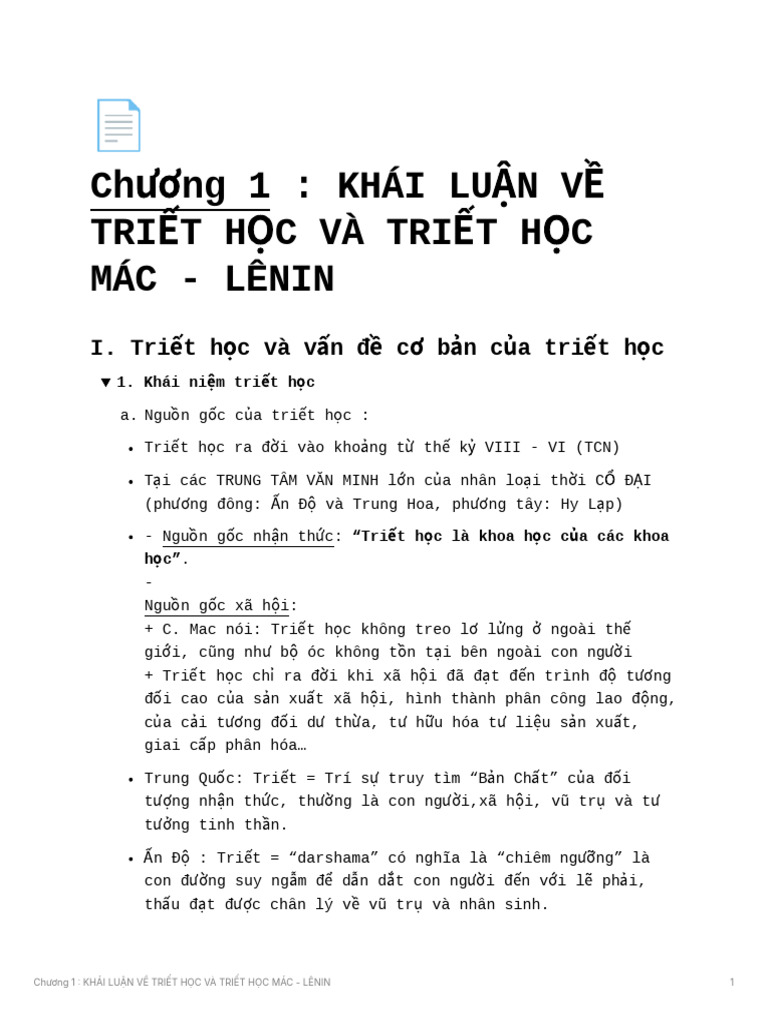 CHNG 1 KHI LUN V TRIT HC V TRIT HC MC - LNIN | PDF