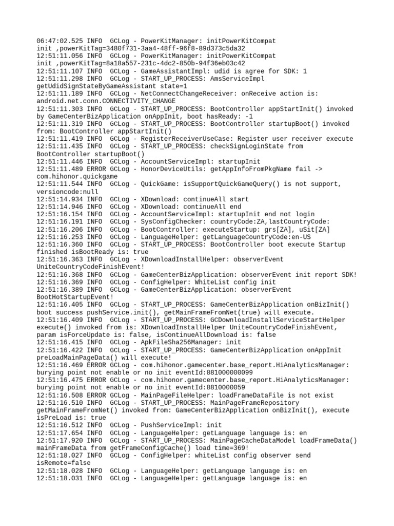 GameCenter Initialization Log Analysis | PDF | Communications Protocols ...