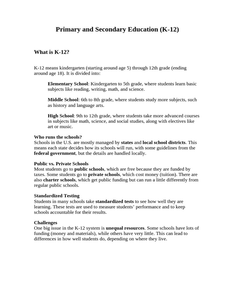 U.S.A Education System PDF Social Science Language Arts & Discipline