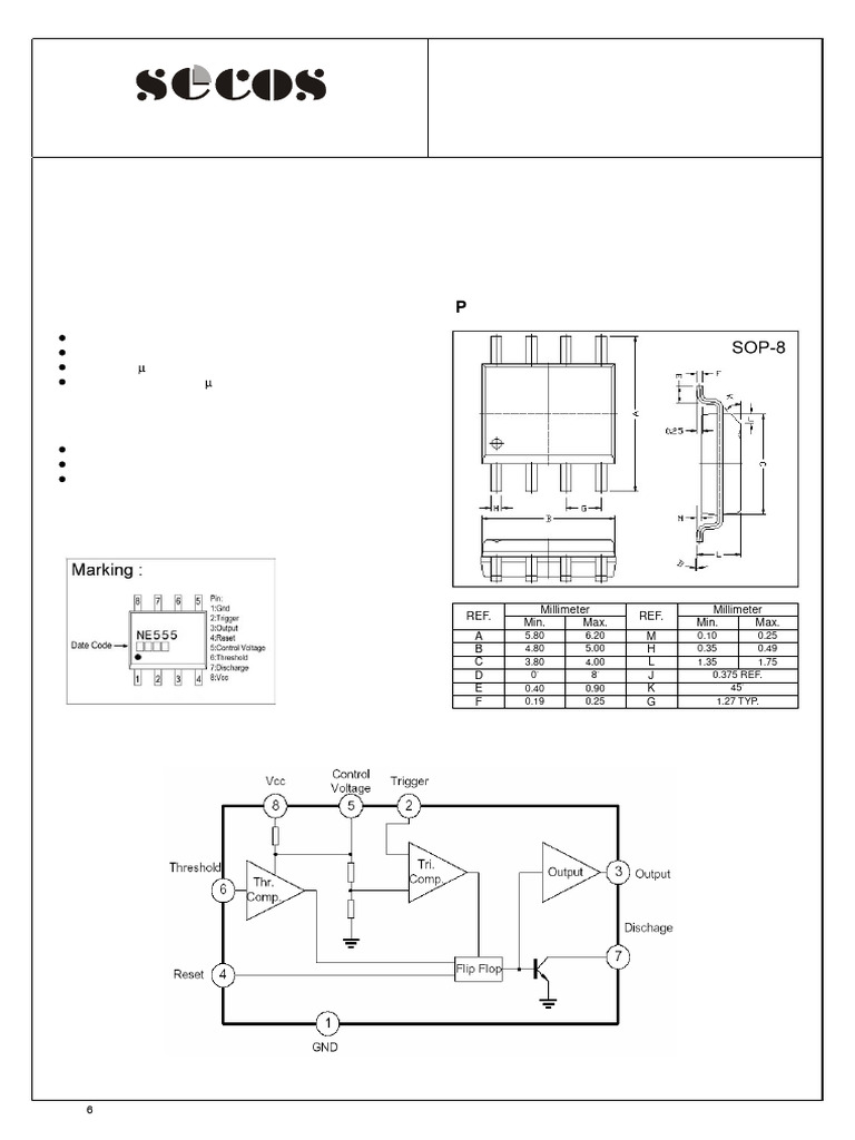 SSCNE555 Timer IC Specifications | PDF | Electromagnetism | Computer ...