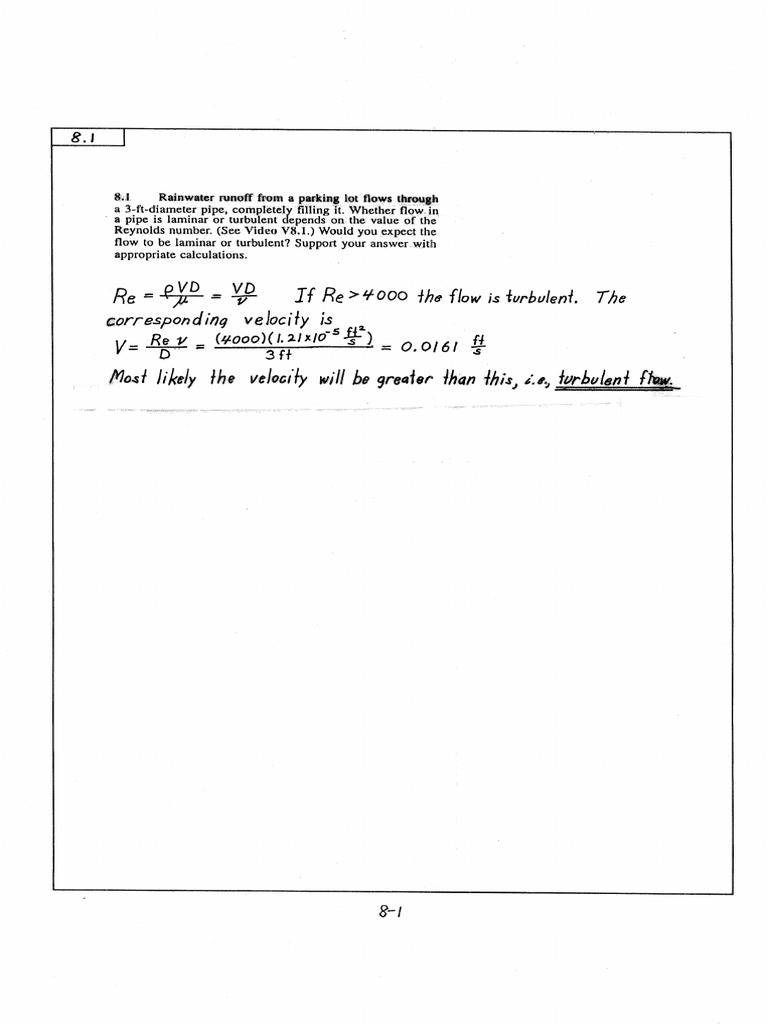 Viscous flow in pipes numerical problems pdf