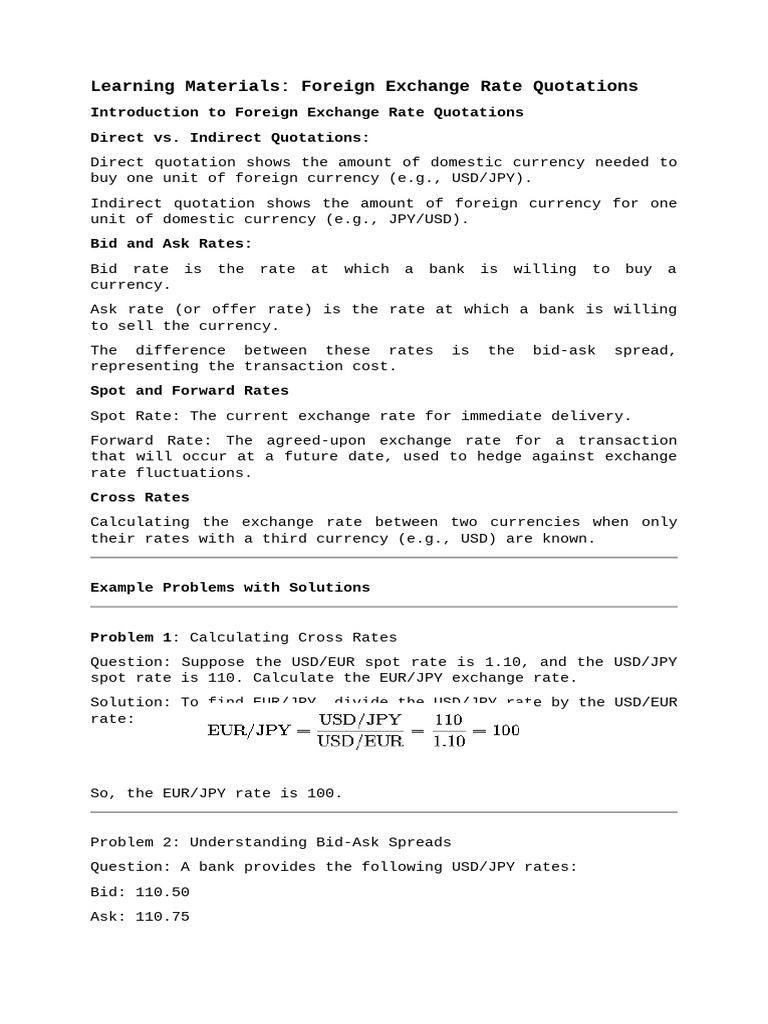 Learning Materials fOREX | PDF