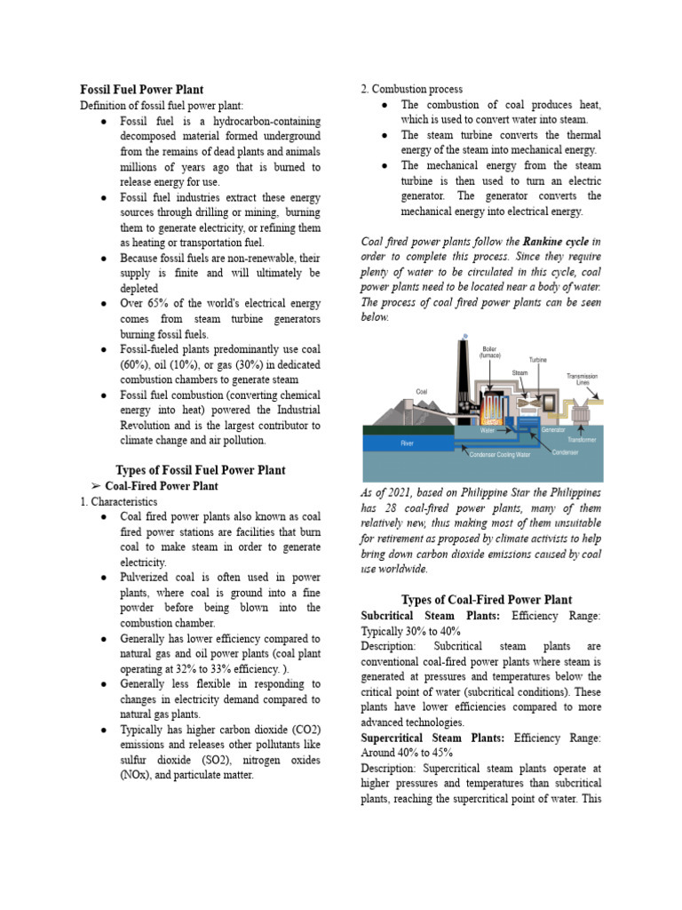 Overview of Fossil Fuel Power Plants | PDF | Fossil Fuel Power Station ...