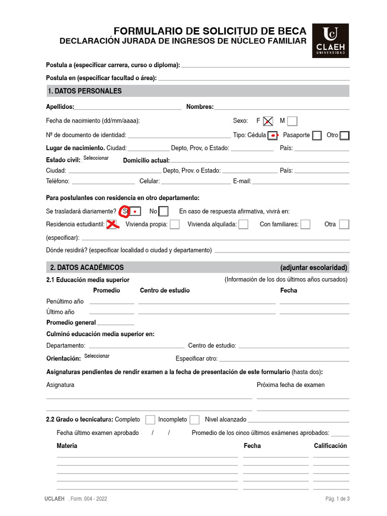 Formulario SolicitudBeca | PDF | Documento de identidad | Gobierno