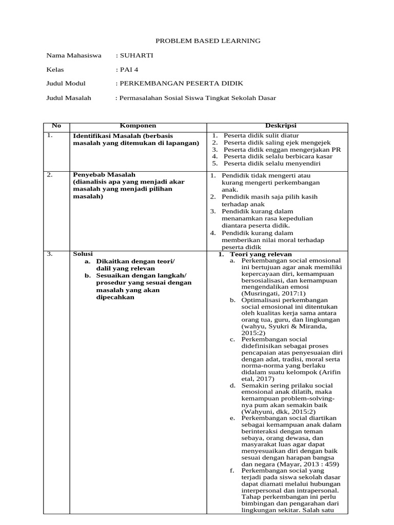 Masalah Sosial Siswa SD dan Solusinya | PDF | Karier & Perkembangan