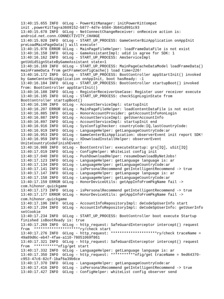 Game Center Startup Log Analysis | PDF | Network Architecture | Cyberspace