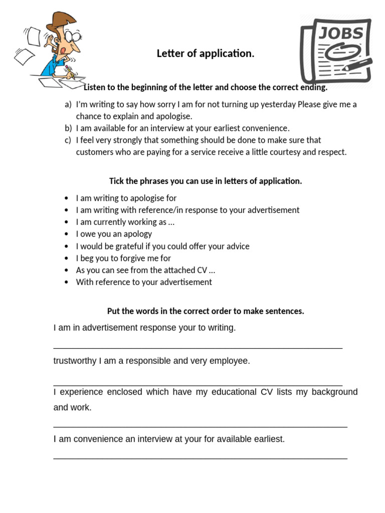 Application Letter Writing Guide | PDF | Career & Growth