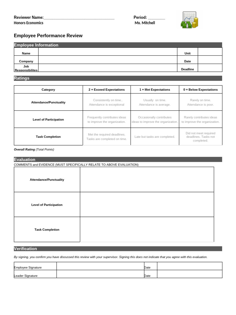 Employee Performance Review Form | PDF | Business