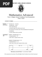 Unit 3 Mathematical Methods SAC Practice | PDF | Function (Mathematics ...