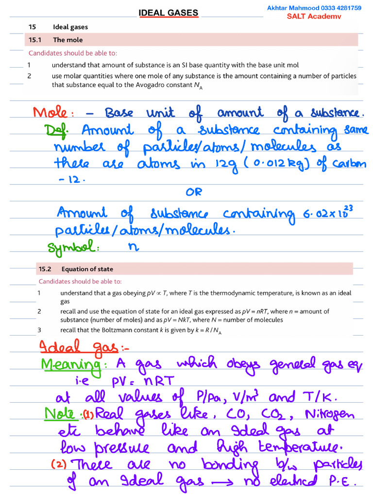 Kinetic Theory of Ideal Gases Explained | PDF | Gases | Temperature