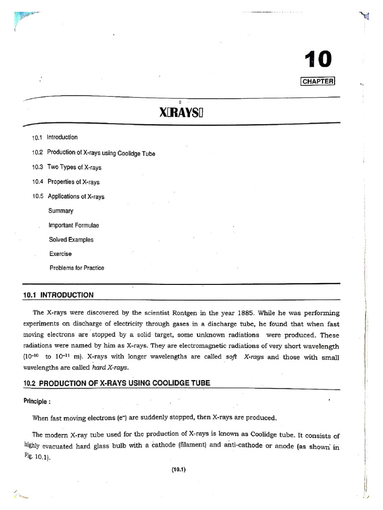CH-10 X Rays | PDF