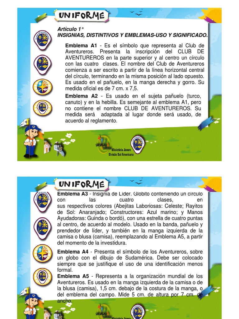 Uniforme de Aventureros | Descargar gratis PDF | Camisa | Ropa