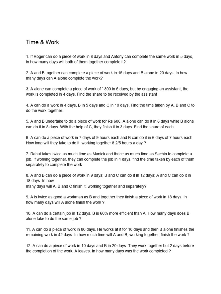 Work & Time | PDF