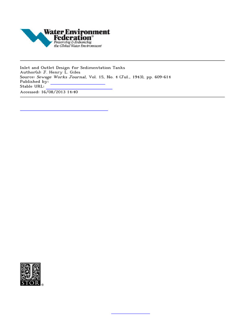Inlet and Outlet Design for Tanks | PDF | Environmental Issues With ...