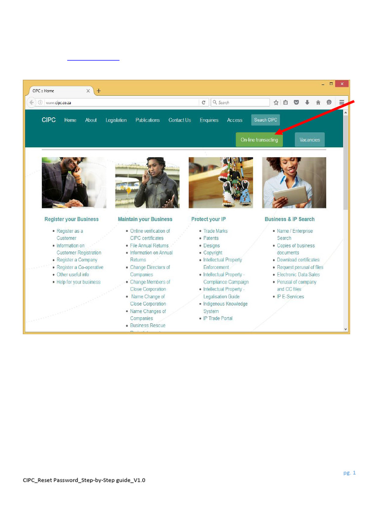 CIPC Password Reset Guide | PDF