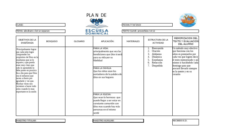 Formato Plan de Clase | PDF | Enseñando
