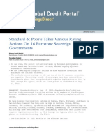 Standard & Poor's Takes Various Rating Actions On 16 Eurozone Sovereign Governments